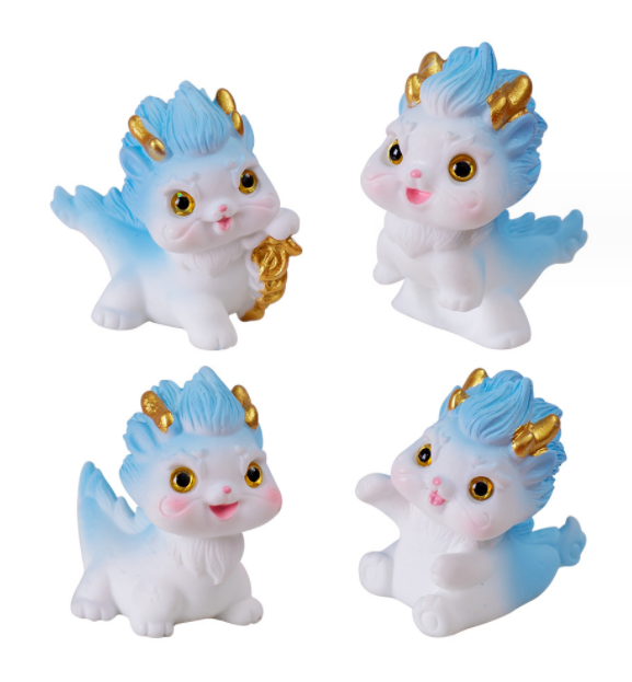 cute mini home decorative figures resin chinese new year dragon decoration 2024 small animals garden pots& planters figurine toy