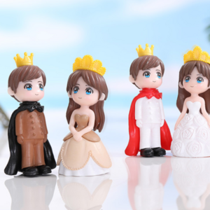 miniature couple prince princesses pvc figures figurines character kids play cartoon toys party tableware cake topper decoration