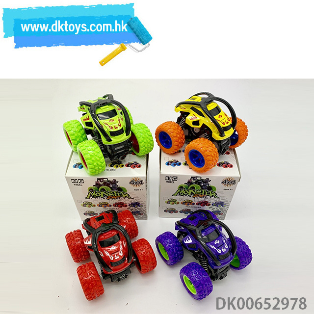 Mini Friction Inertia Car Off-Road Climbing Monster Construction Engineering Plastic Pull Back Truck Car Toy For Kids