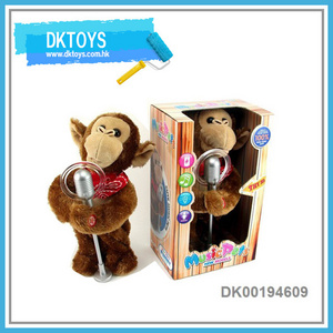 Hot Sale New Item B/O Microphone Dancing Monkey Window Box Plush Kids Toys