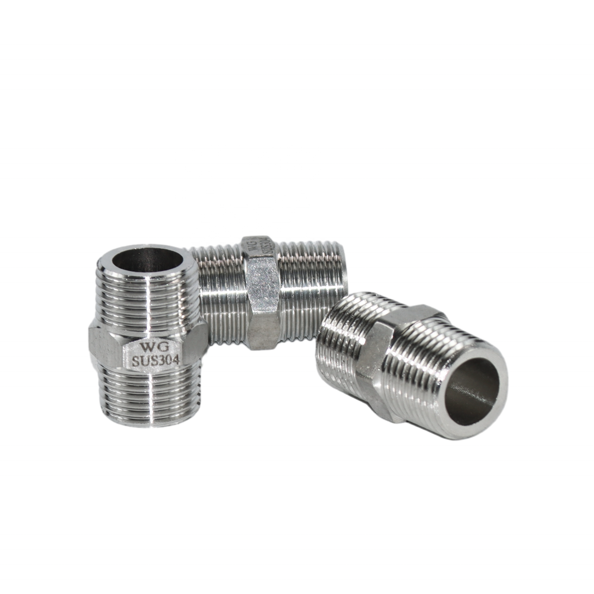 DKV 304 Stainless Steel Hex Nipple NPT Male PipeThreaded Pipe Fitting SUS304 1/2