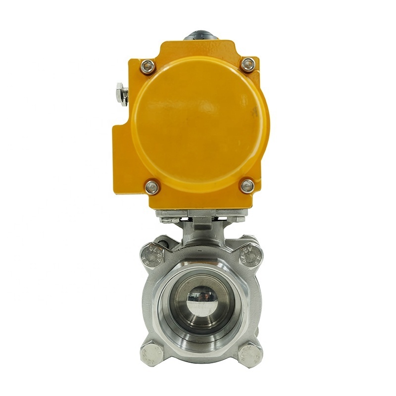 DKV pneumatic 2 way ball valve DN50 stainless steel 304 316 3pcs female thread double acting Pneumatic Actuator Ball Valve