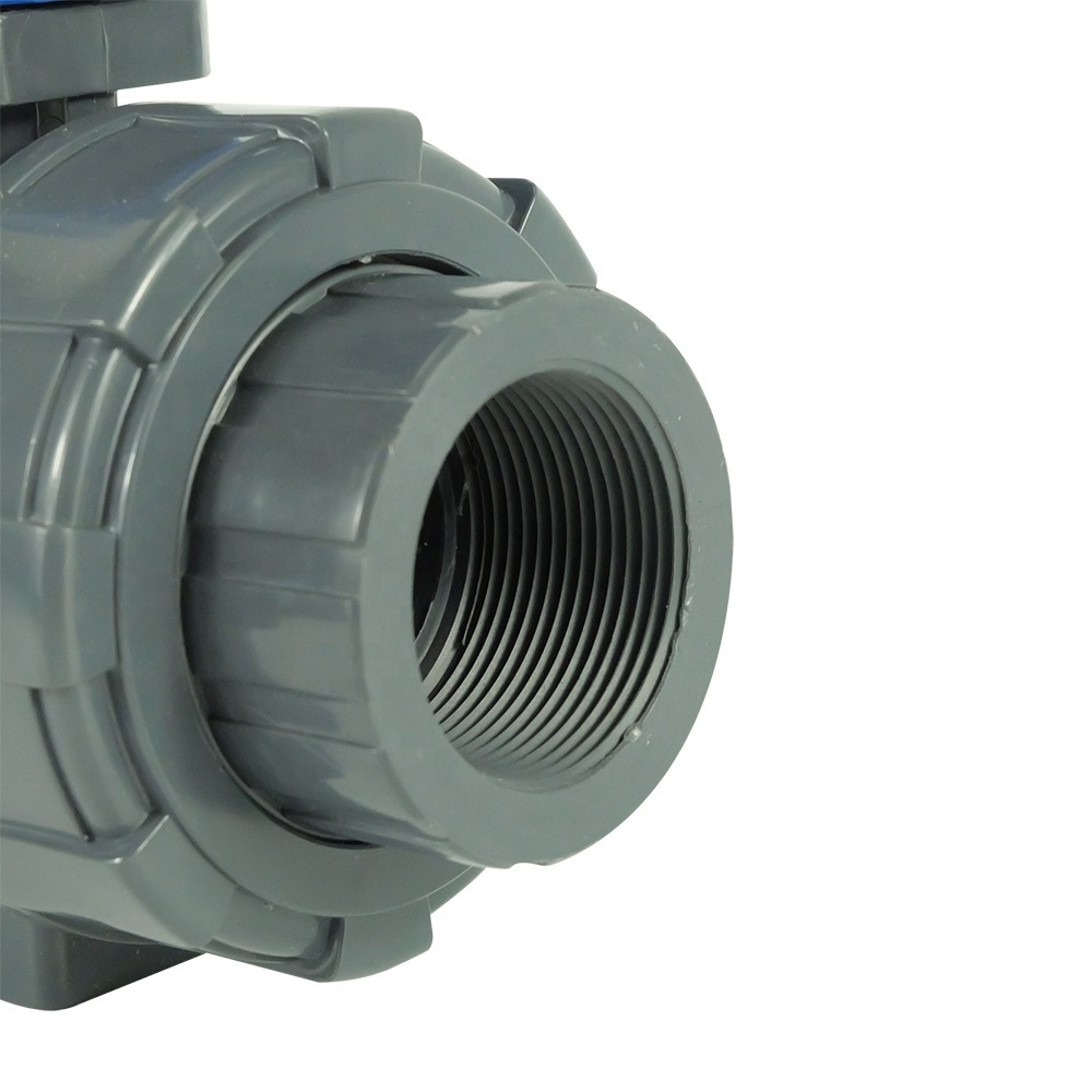 DKV UPVC Double True Union Ball Valve socket type true union ppr ball valve for water/irrigation PVDF PPH CPVC PVC RPP