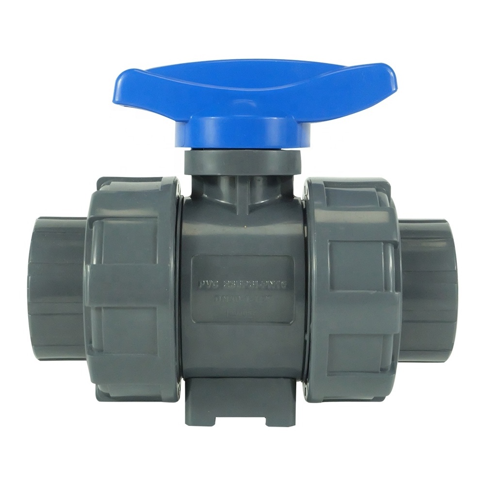 DKV UPVC Double True Union Ball Valve socket type true union ppr ball valve for water/irrigation PVDF PPH CPVC PVC RPP