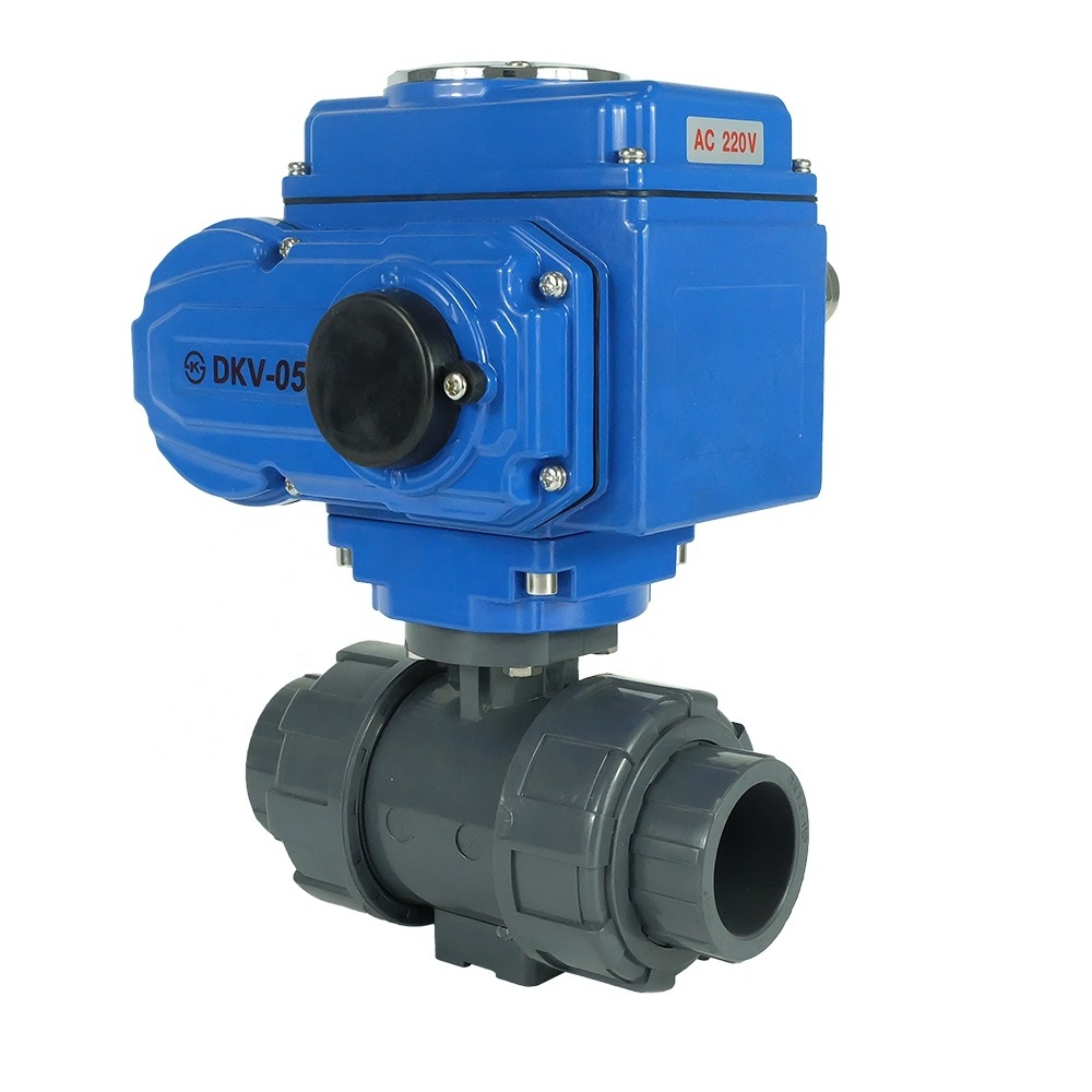 DKV electric pvc ball valve DN50 Electric Motorized UPVC/CPVC/PVC ball Valve ac220 water Plastic Motorized Ball Valve