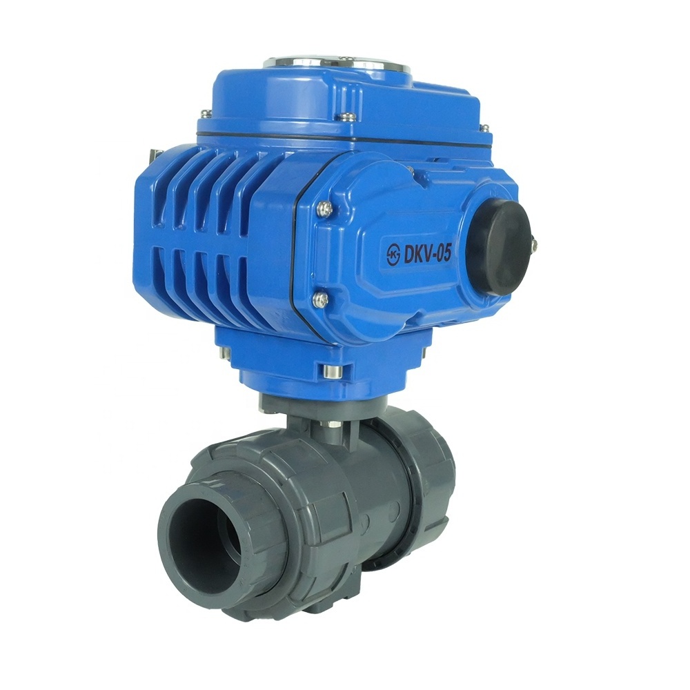 DKV electric pvc ball valve DN50 Electric Motorized UPVC/CPVC/PVC ball Valve ac220 water Plastic Motorized Ball Valve