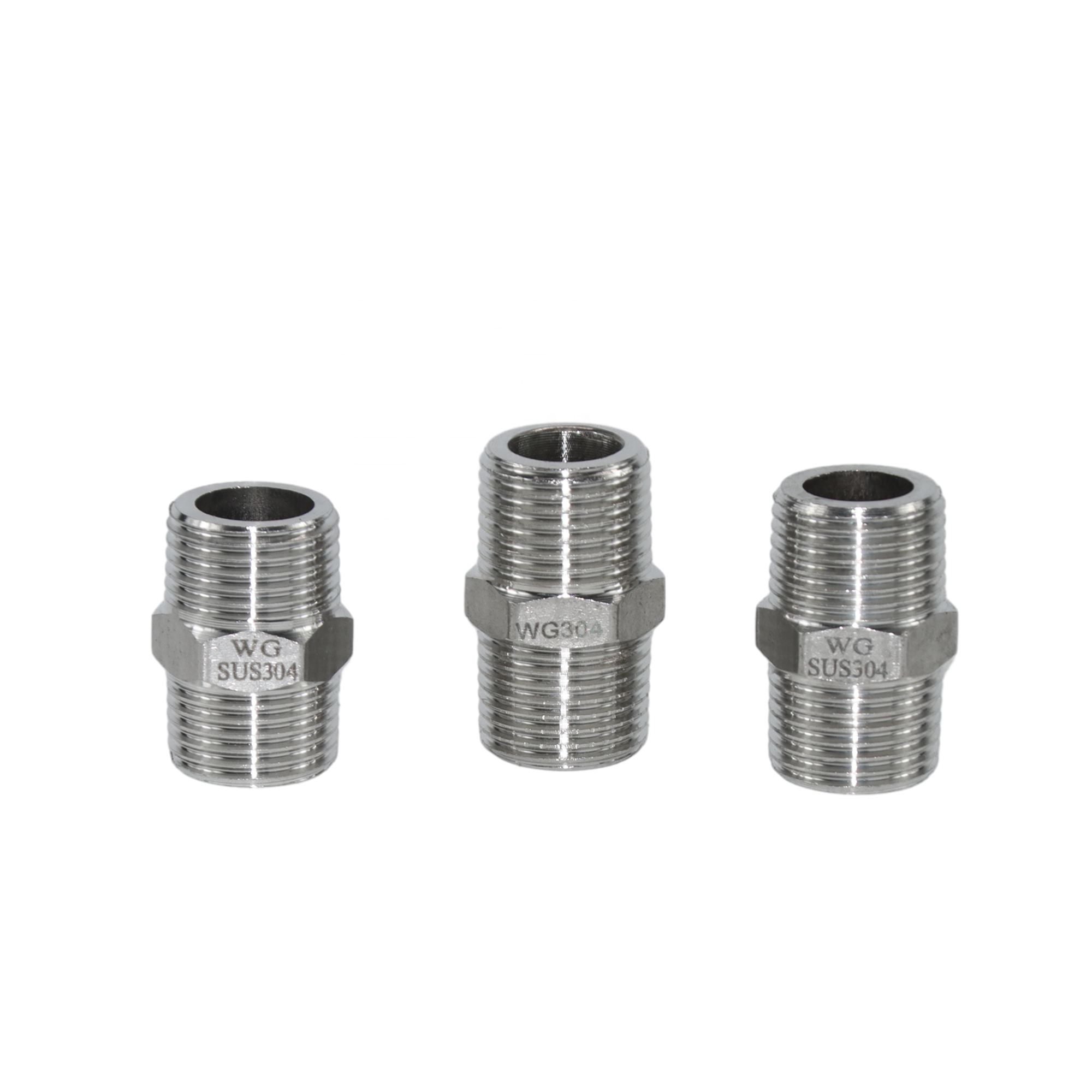 DKV 304 Stainless Steel Hex Nipple NPT Male PipeThreaded Pipe Fitting SUS304 1/2