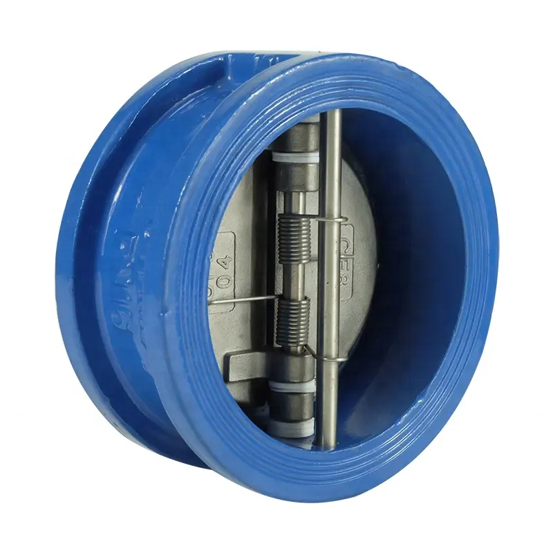 DKV Ductile Iron Check Valve Stainless Steel Disc DN100 PN16 Dual Plate Cast Iron Wafer Check Valve