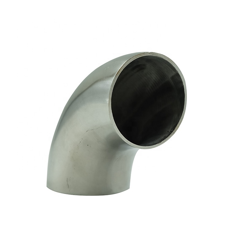 DKV Sanitary Pipe Fittings 90 Degree Elbow SS304 316L Stainless Steel Butt Weld Sanitary Bend 90 Degree Elbow