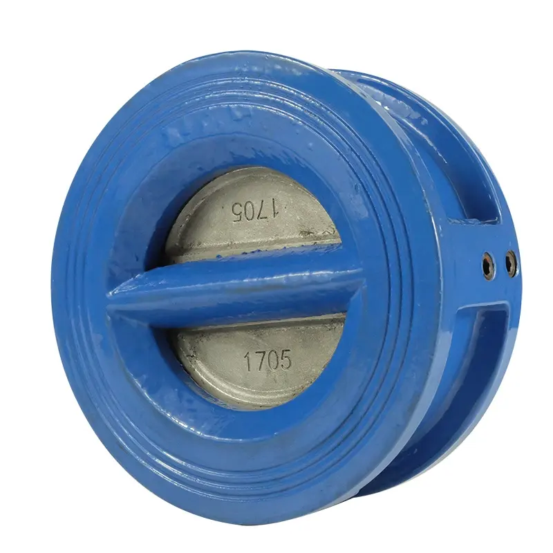 DKV Ductile Iron Check Valve Stainless Steel Disc DN100 PN16 Dual Plate Cast Iron Wafer Check Valve