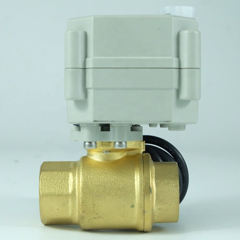 DKV mini electric actuator thread motorized brass ball valve 2 way Brass Ball Electric Motor Mini Motorized Control Valve