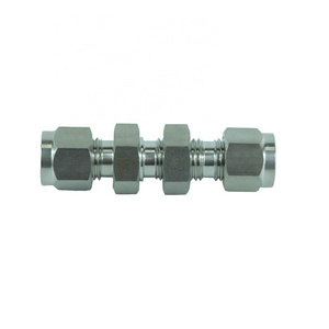 DKV Hydraulic Connector Stainless Steel 304/316 Bulkhead Union Double Ferrules Tube Fittings 6000PSI Male Threaded