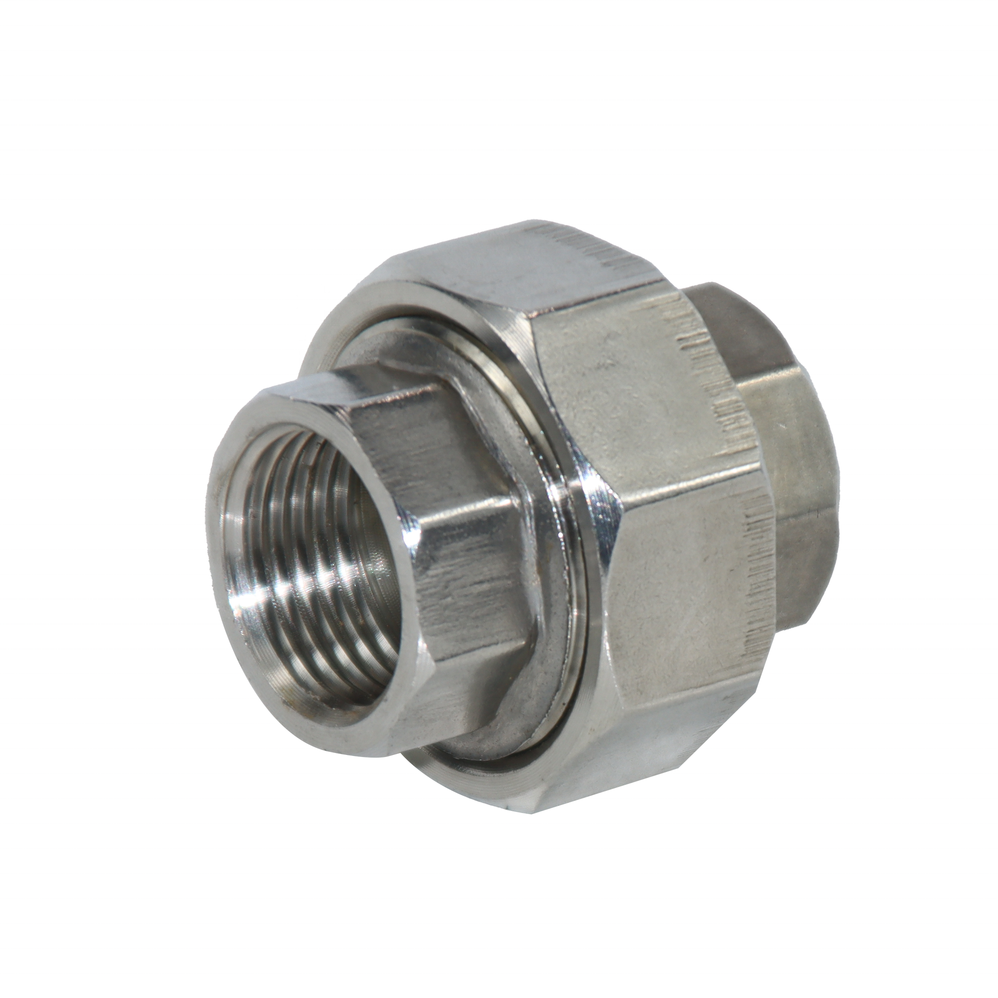 DKV NPT 3PC Union 304 Stainless Steel Cast Pipe Fitting Union Female G 3/4in Straight Octagon Union 300 PSI