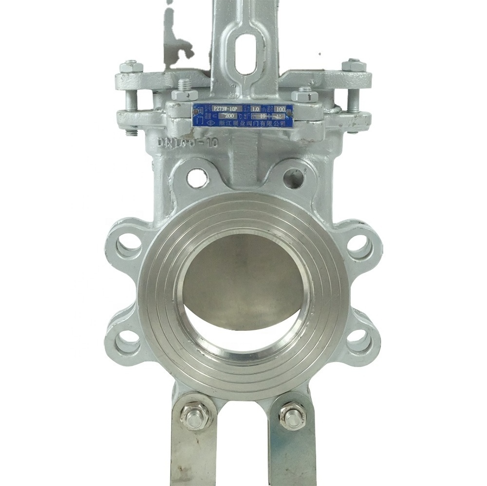 DKV Stainless Steel Manual Handle Wheel Knife Gate Valve PN10 Flange Cast Iron Knife Gate Valve Cast steel WCB  Knife Gate Valve