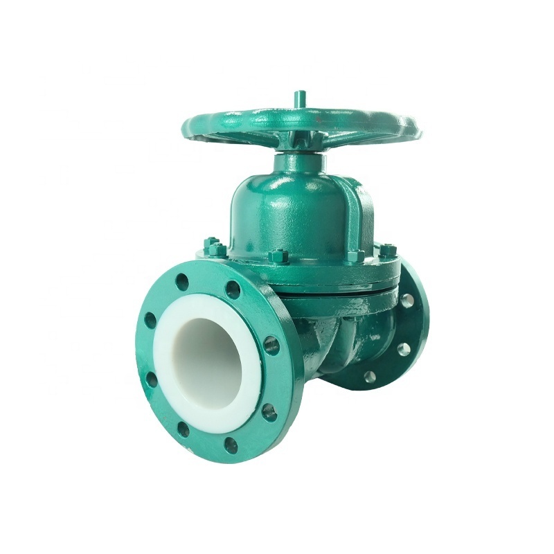 DKV Fluorine Lined Diaphragm Valve Flange Cast Iron PTFE Lined Diaphragm shut-off Valve Corrosion Resistant