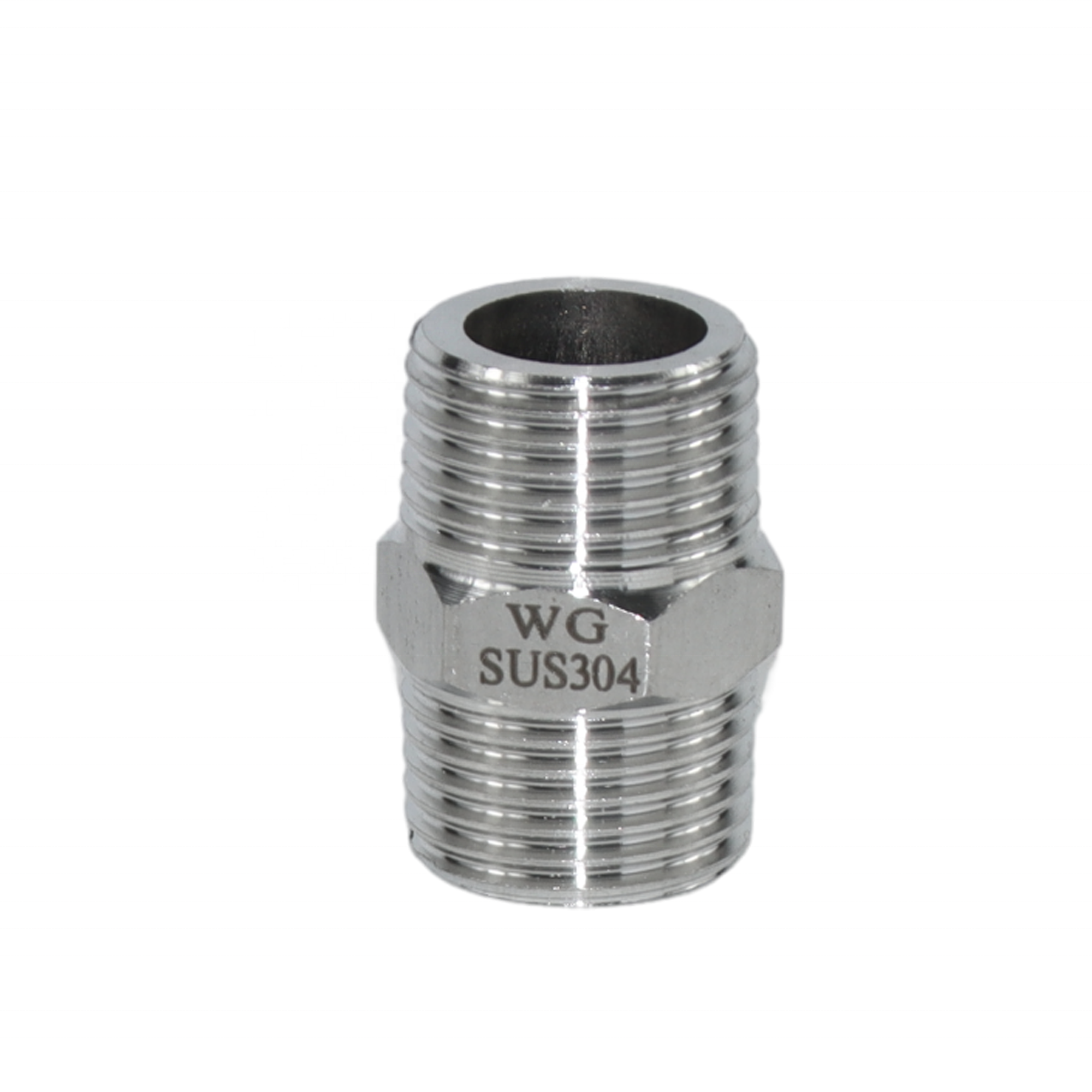 DKV 304 Stainless Steel Hex Nipple NPT Male PipeThreaded Pipe Fitting SUS304 1/2