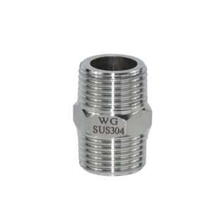 DKV 304 Stainless Steel Hex Nipple NPT Male PipeThreaded Pipe Fitting SUS304 1/2" Stainless Steel Hex Nipple