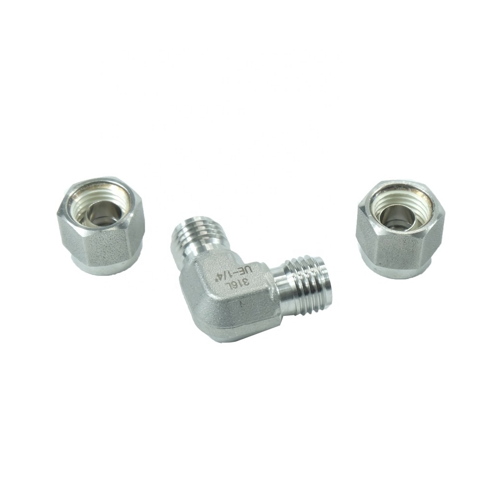 DKV Stainless Steel 90 Degree Elbow Double Ferrule female thread High Pressure pipe fittings Union Elbow