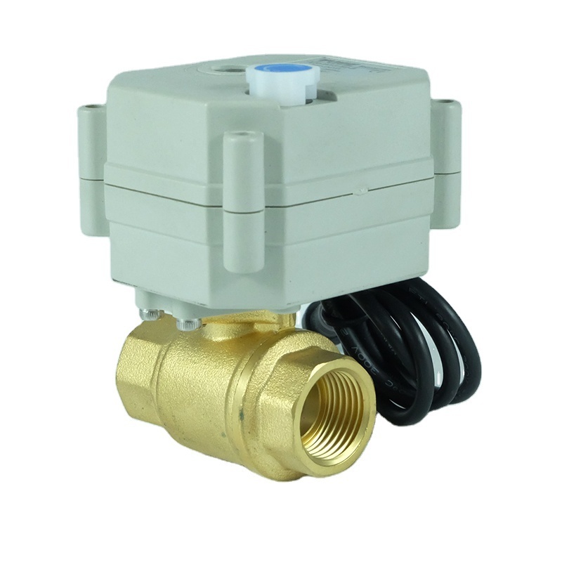 DKV mini electric actuator thread motorized brass ball valve 2 way Brass Ball Electric Motor Mini Motorized Control Valve