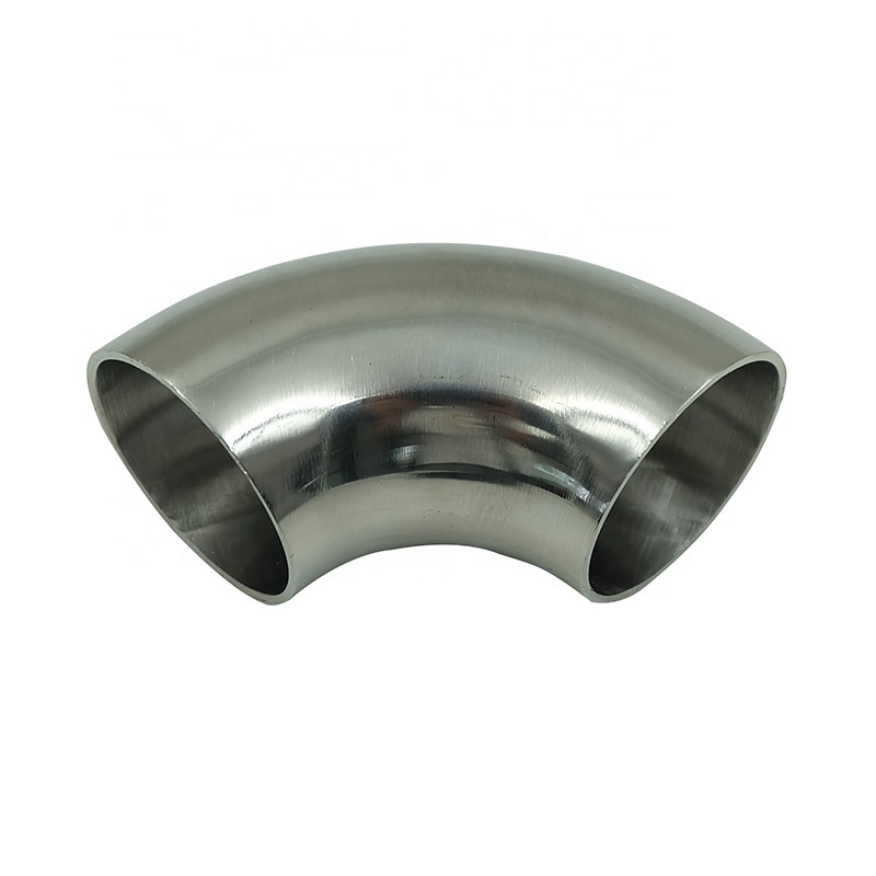 DKV Sanitary Pipe Fittings 90 Degree Elbow SS304 316L Stainless Steel Butt Weld Sanitary Bend 90 Degree Elbow