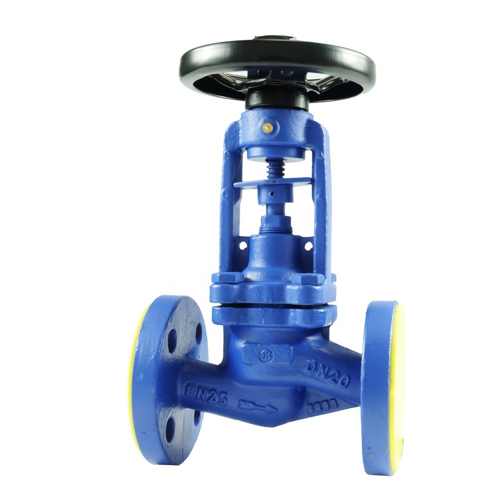 DKV carbon steel globe valve with bellow seal RF PN40 for steam and high temperature rising stem Bellows seal globe valve WCB