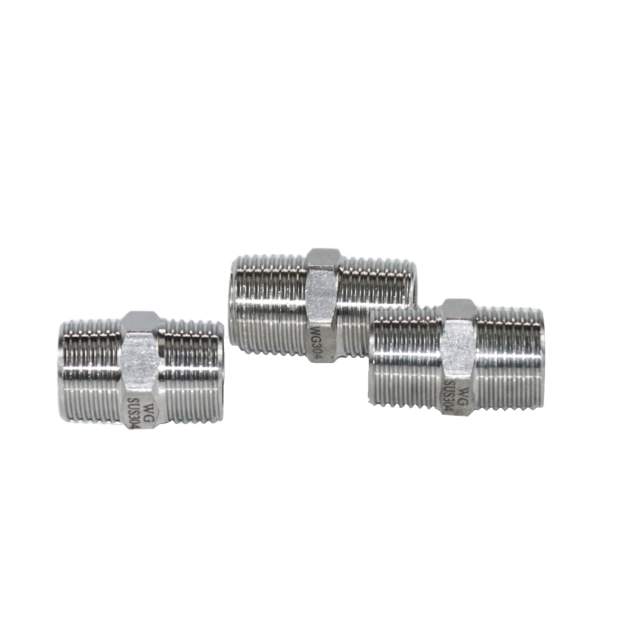 DKV 304 Stainless Steel Hex Nipple NPT Male PipeThreaded Pipe Fitting SUS304 1/2