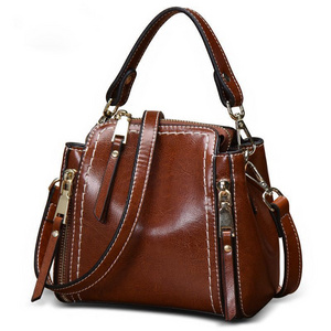 Leather cowhide women's bags vintage crossbody bucket designer bags women's shoulder bags