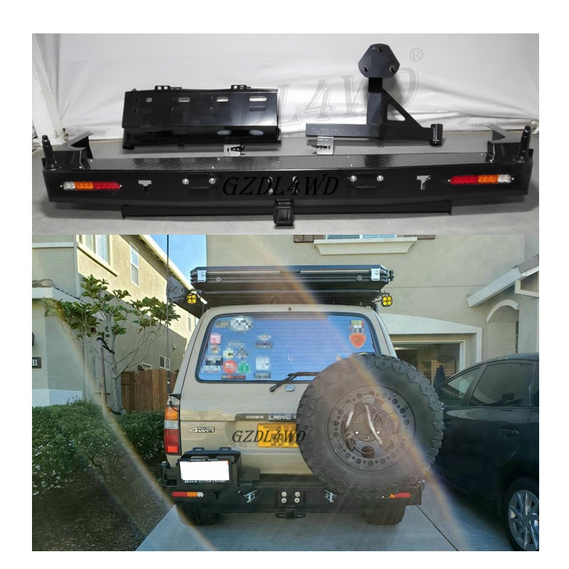 4x4 Off Road Bumpers Land Cruiser 80 series FJ80 Rear Bumper With Spare Tire Holder