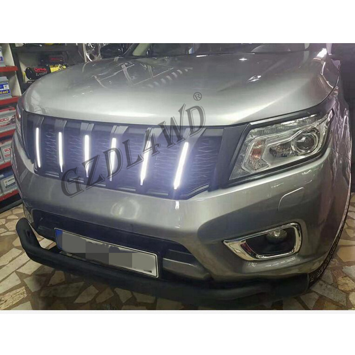 NEW Frontier for Navara NP300 Front Grille LED Grill Cover Black For 2015 2016 Frontier