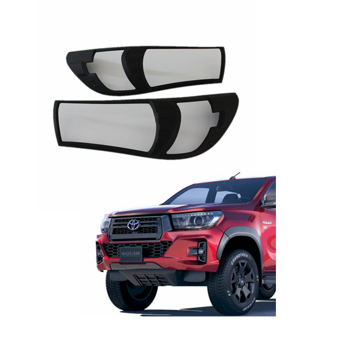 ABS Plastic Exterior Front Head Light Cover For Hilux Revo 2021 2022 Headlight Trim Covers Accessories