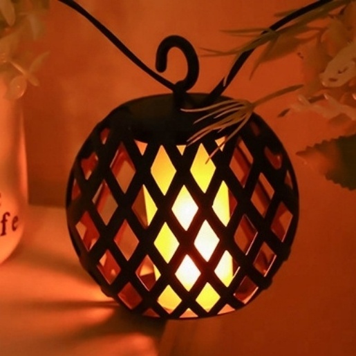 solar fire light flame lamp Christmas string flame lantern 2024 new design home Christmas decoration lights free electric