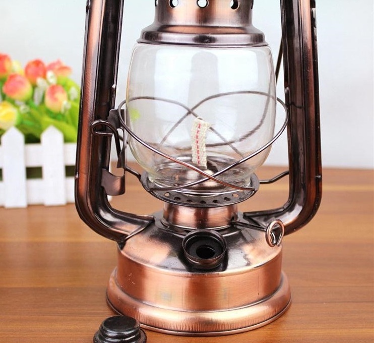 oil portable popular Brooklyn Lantern iron metal LED camping lantern glass