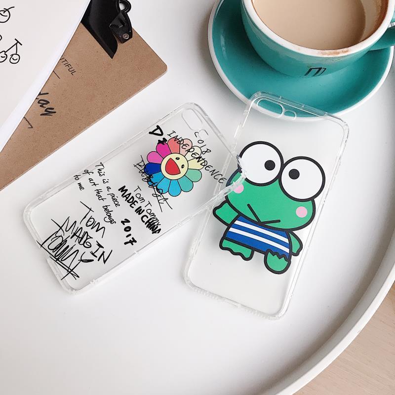 cartoon big eyes frog and English letters design air pressure phone housing case for iphone uv printing custom casing