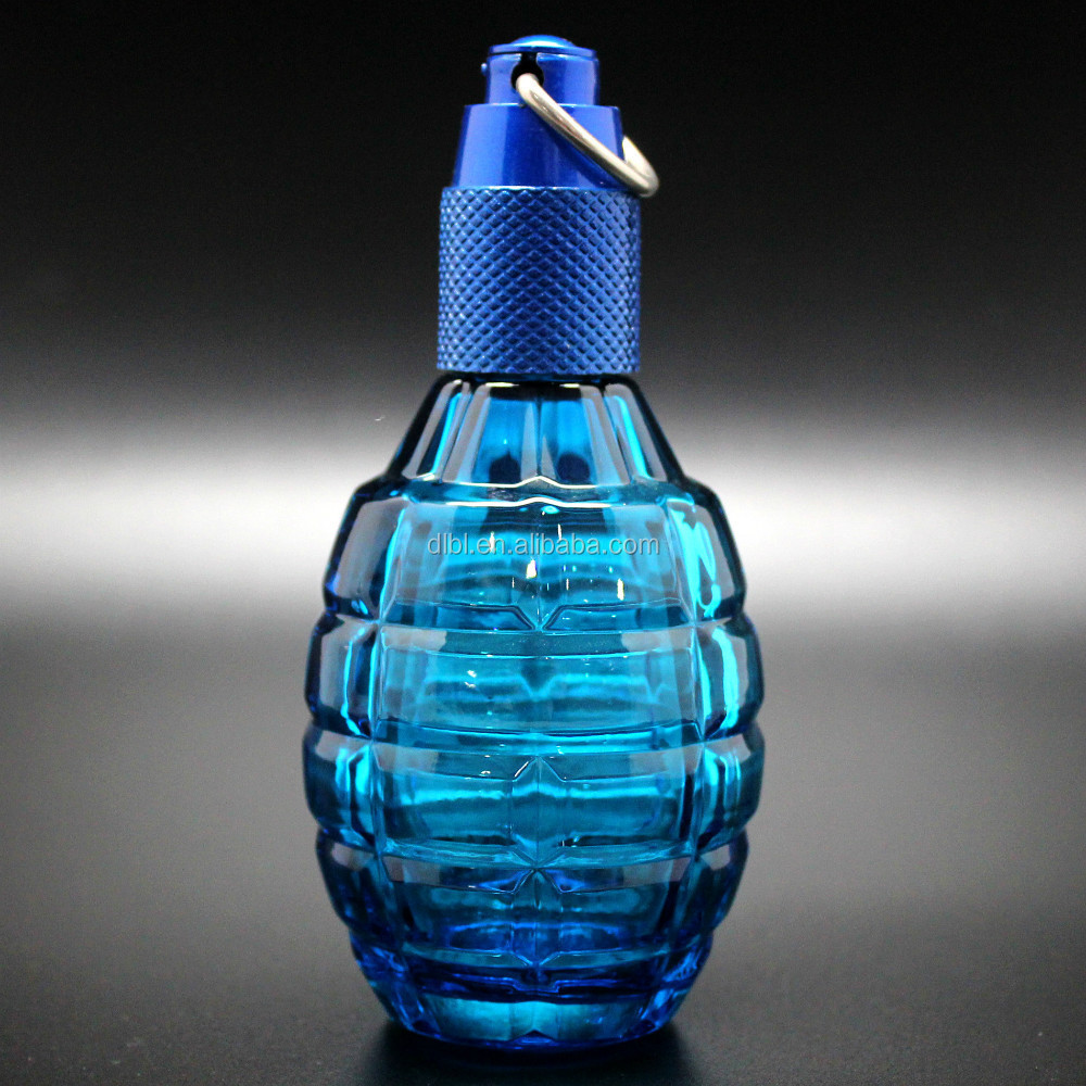 factory supply 105ml custom design boom hand grenade clear glass perfume bottle