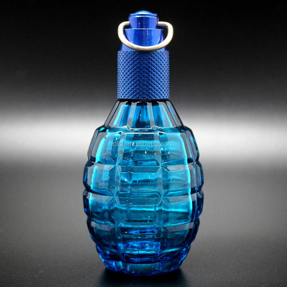 factory supply 105ml custom design boom hand grenade clear glass perfume bottle