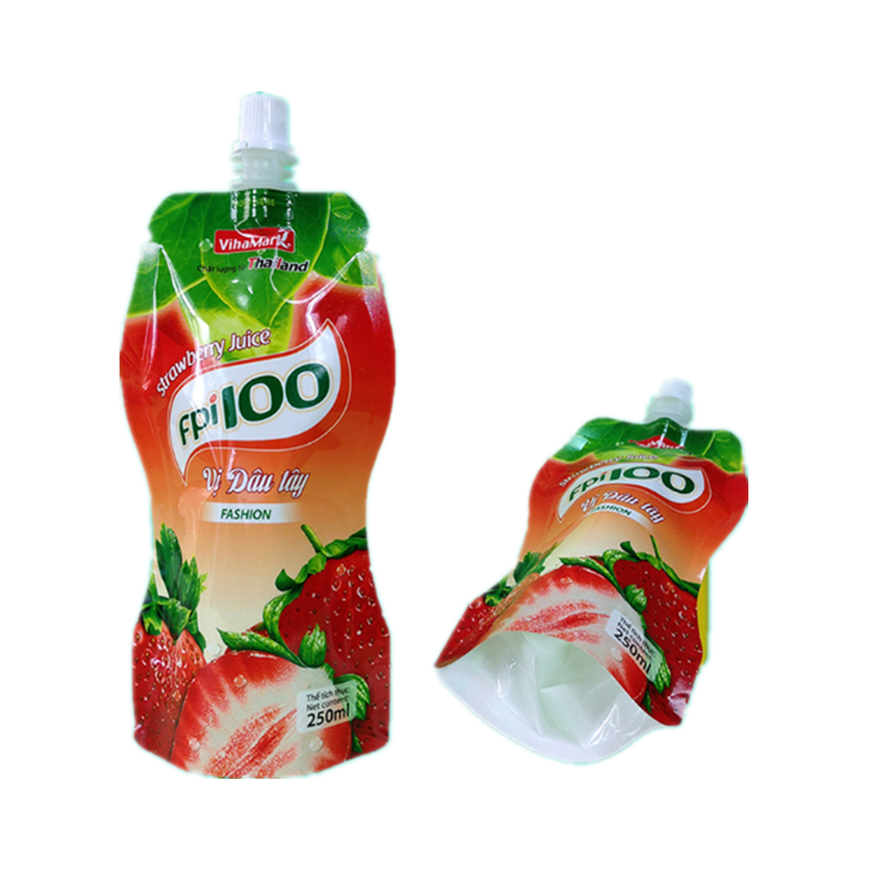 Wholesale Food Grade Juice Tea Spout Pouch Liquid Food Packaging Bags Collapsible Water Bottle Shape Pouch For Drinking Water