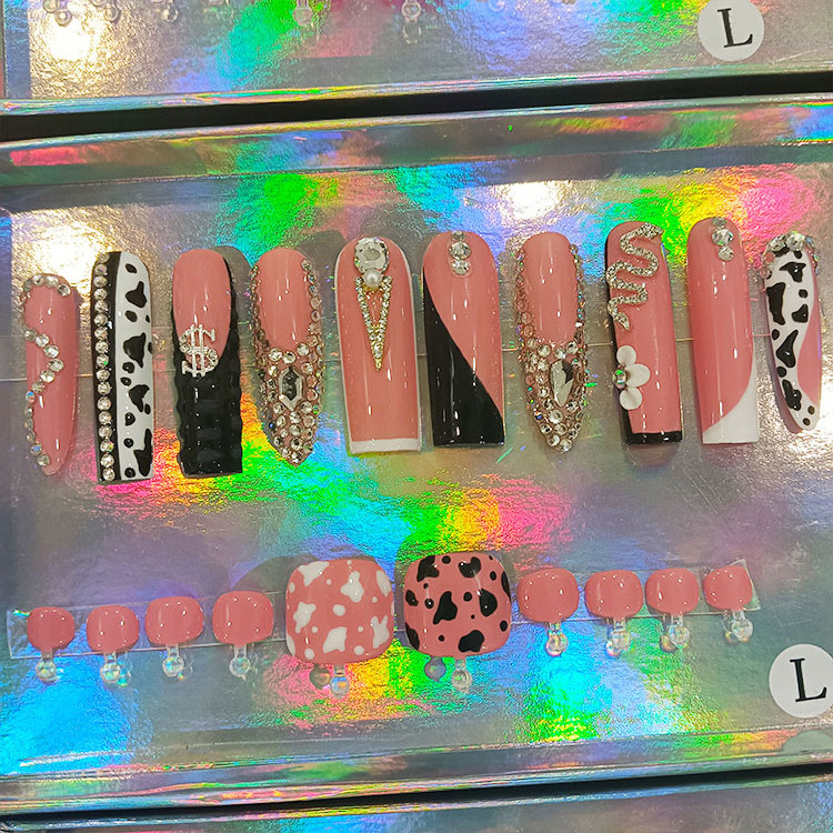 Customizable designed full covered Press On Nails 100% acrylic press on Nail  toe nails set