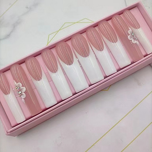 High Quality Beauty Sets Press on Nails For Women Free Sample False Nails   Long Style Bride False Nails