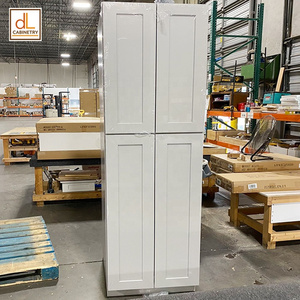 Florida Warehouse No MOQ Modular Cabinet Stock American Shaker Tall Pantry Wood Kitchen Cabinet With 2 Upper Doors & Lower Doors