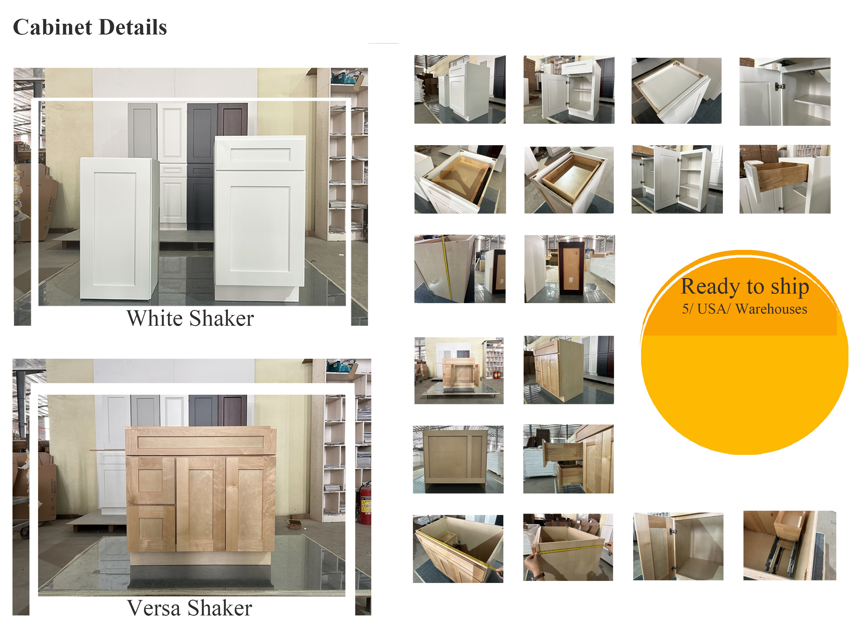 House Use /Wholesale/Project All American Standard Model Unfinished Full Solid Birch Wood Kitchen Base Cabinets With Drawer