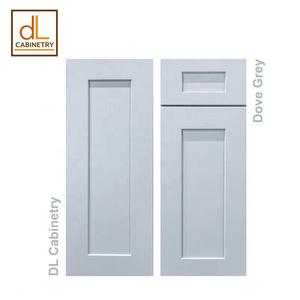 United States Warehouse In Stock Modern American Standard Size Dove Grey Shaker RTA Wooden HDF Kitchen Cabinets Pantry