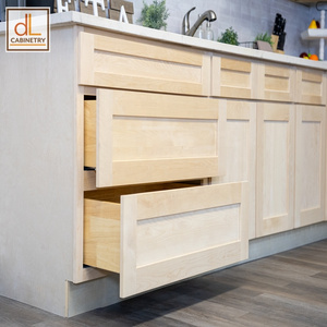 House Use /Wholesale/Project All American Standard Model Unfinished Full Solid Birch Wood Kitchen Base Cabinets With Drawer