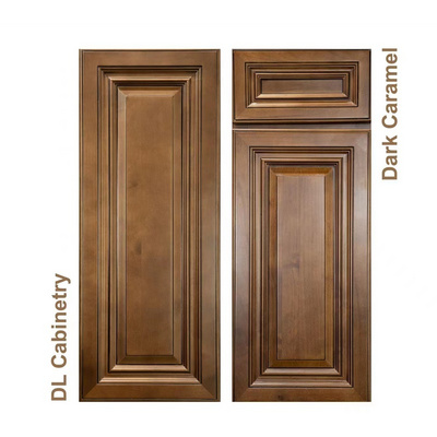 Natural Birch Wood Dark Caramel Raised Panel Kitchen Cabinets Doors Sample American Warehouse Stock For Wholesalers Contractors