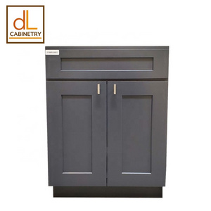 US Warehouse Stock Wholesale Modern RTA Wooden Corner Sink Base Cabinets Cyber Grey Shaker Blue Painting Kitchen Cabinets Unit