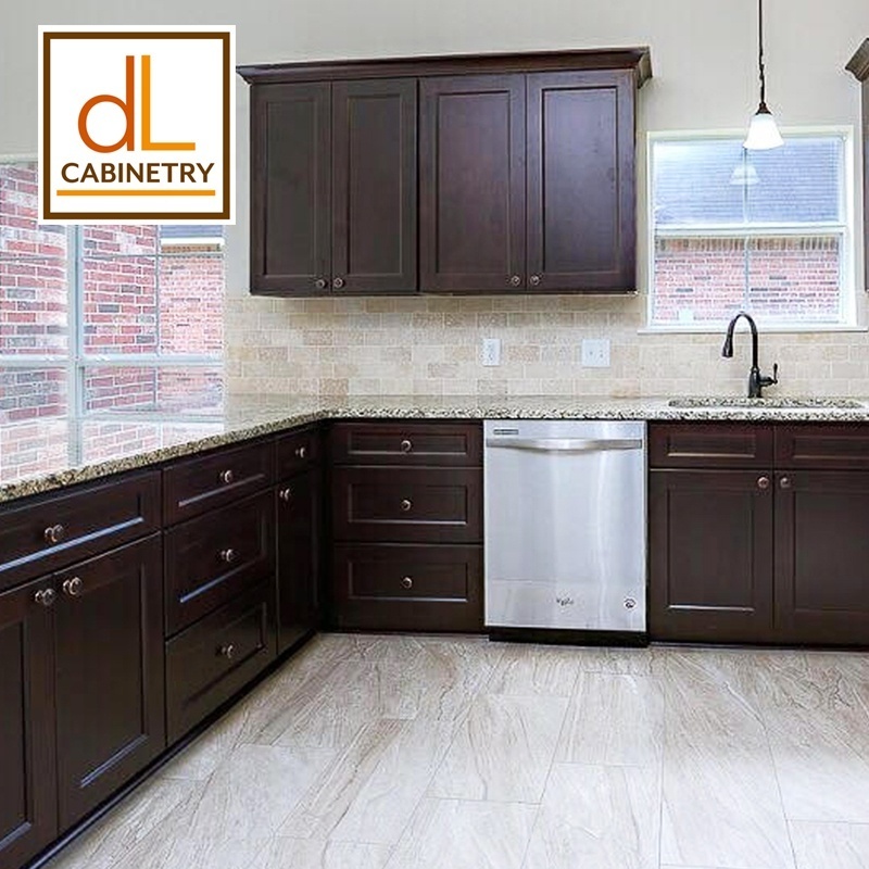 US Cabinetry Warehouse Stock No Quantity Limited Espresso Shaker Wooden HDF Kitchen Cabinets Pantry For Builders Contractors