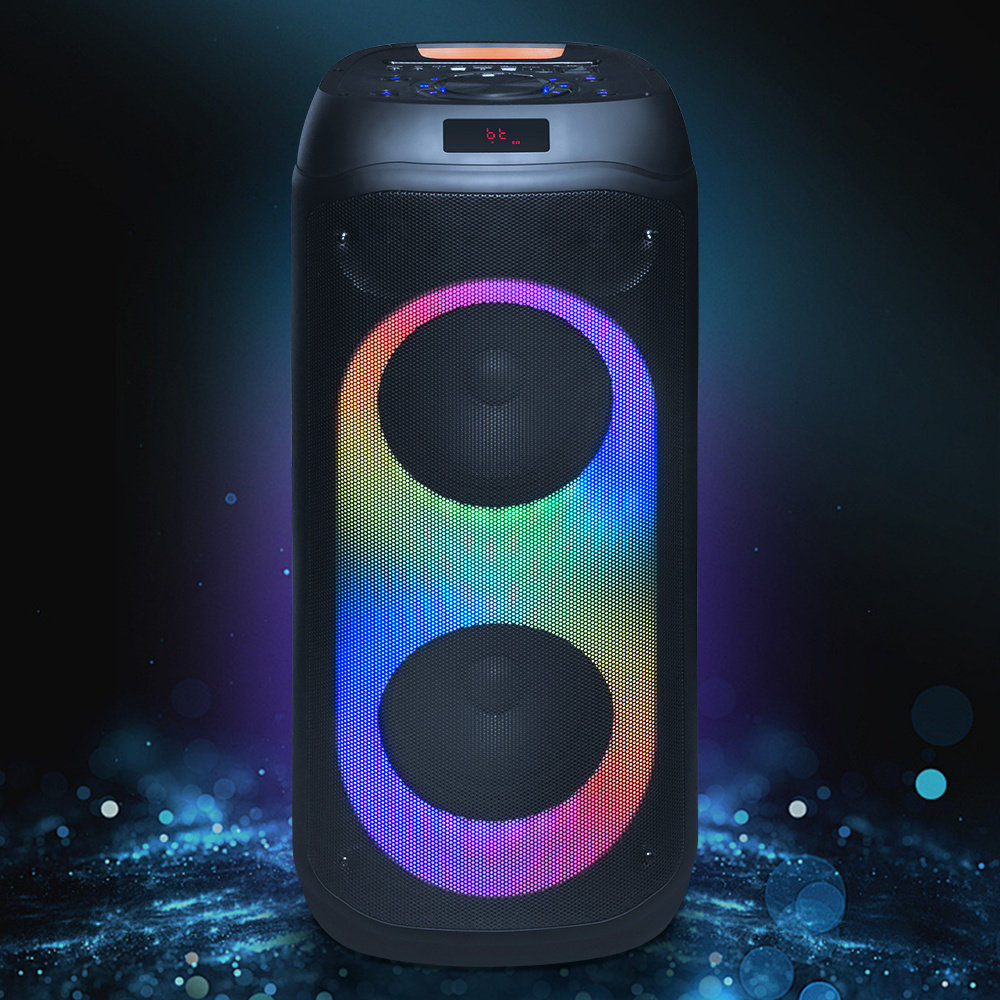 power box 80w big Partybox speaker Flame light with Remote Control and support Mic wireless DJ Karaoke Speaker