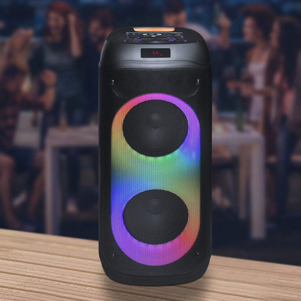 power box 80w big Partybox speaker Flame light with Remote Control and support Mic wireless DJ Karaoke Speaker