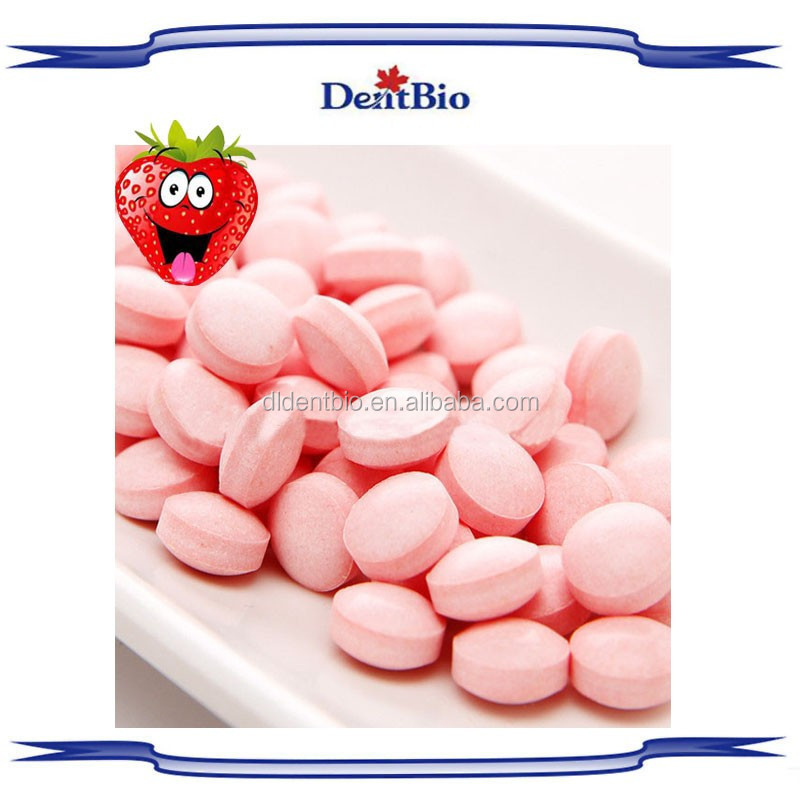 custom mints 0.4g fruits series coating xylitol pastilles candy packaged in tin box