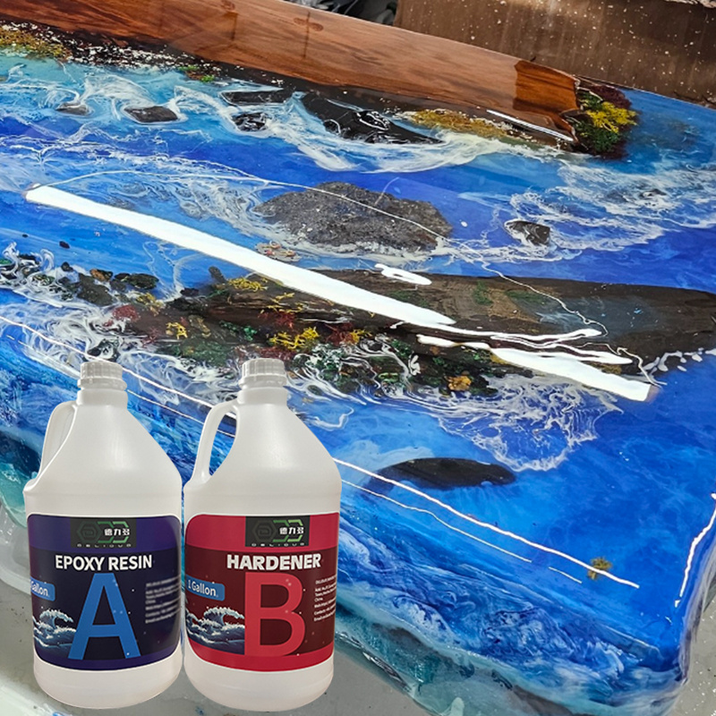 liquid glass deep pour epoxy resin 1 gallon  for  table furniture  and for river dining table and wood sheet