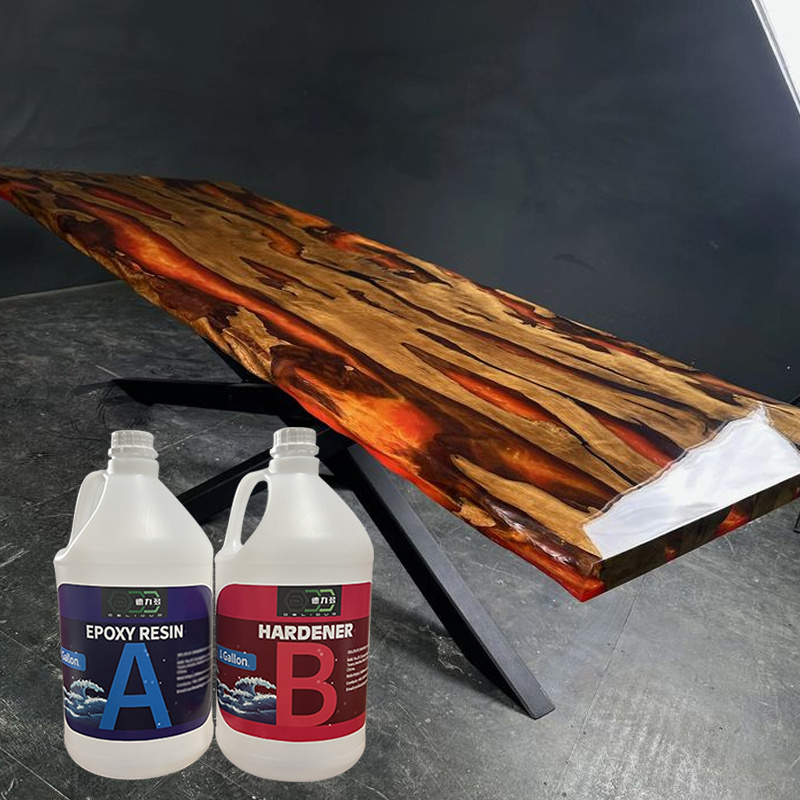 liquid glass deep pour epoxy resin 1 gallon  for  table furniture  and for river dining table and wood sheet